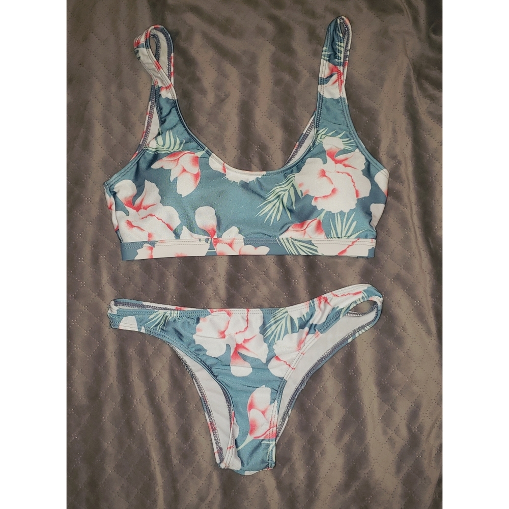 Green Floral Bikini